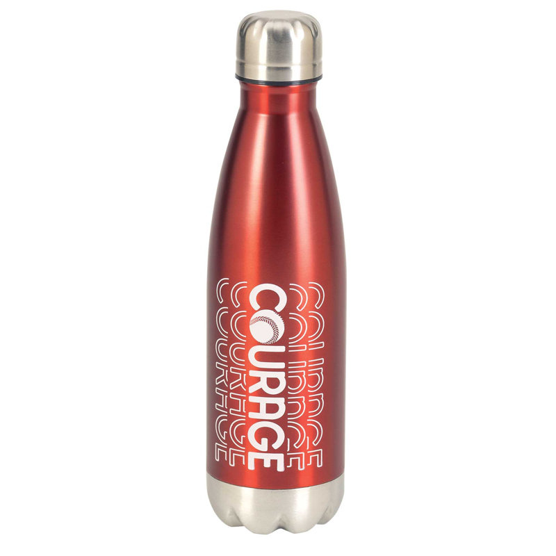 Courage Basketball 17 oz. Bouteille d'eau isolée en acier inoxydable, Rouge