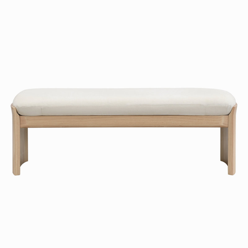 Sandy Rubberwood Bench With Soft Cushion Seat
