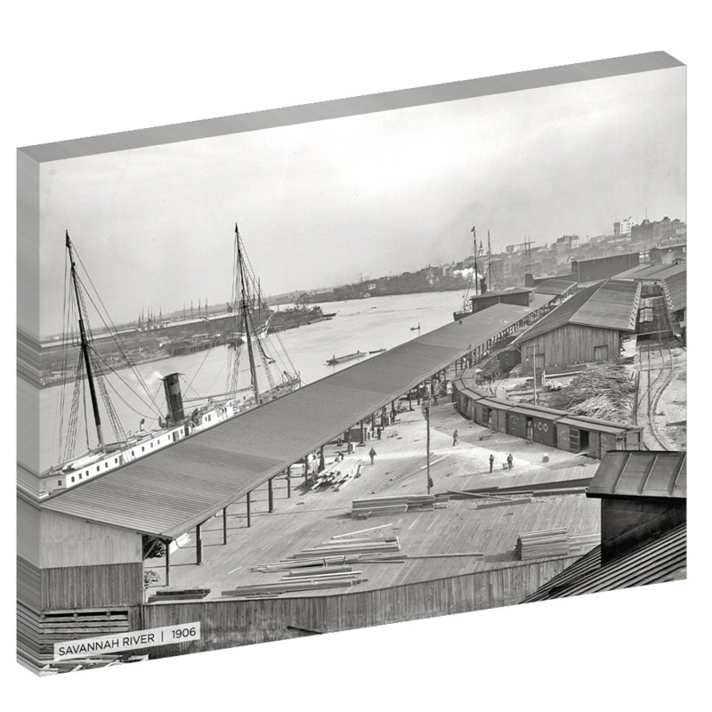 «Savannah River, Historic Savannah», reproduction de photo sur toile tendue, H 30 po x l 40 po x 1,5 po