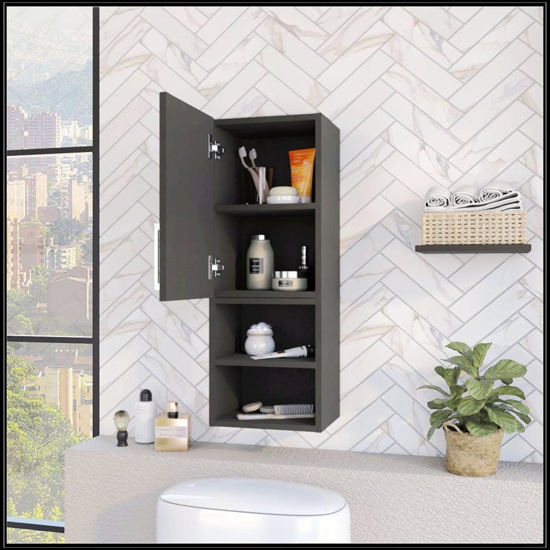 Black Wengue 2-Shelf Medicine Cabinet