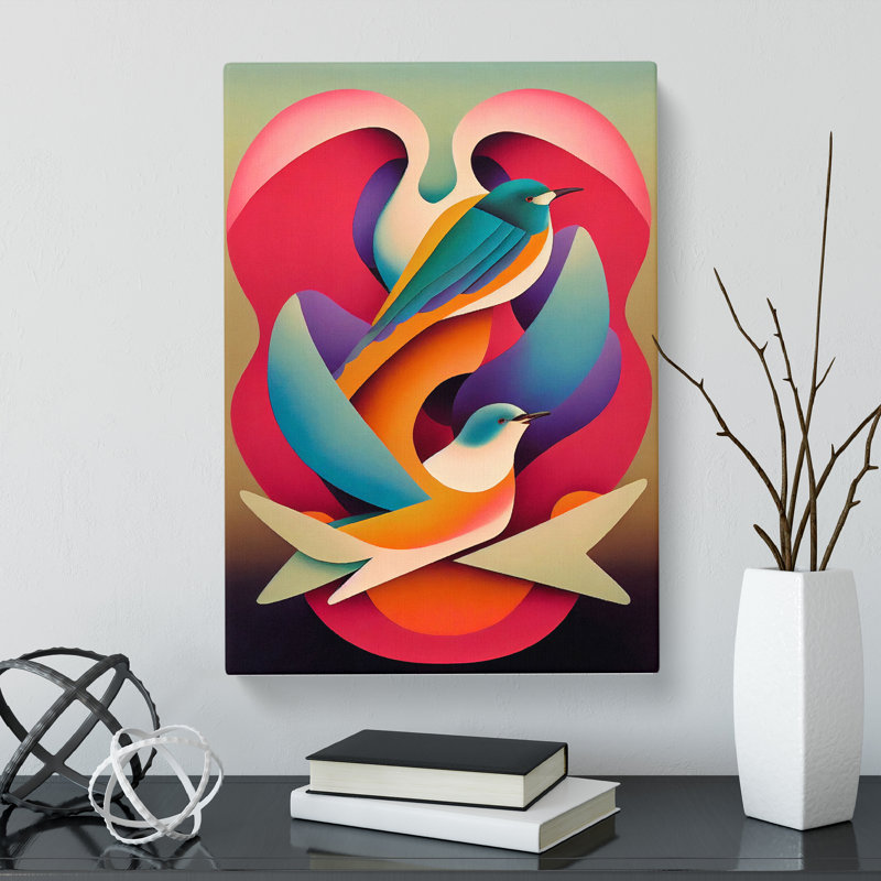 Stewie Swallow Bird Abstract Vol.2 - Wrapped Canvas, 50cm H x 35cm W
