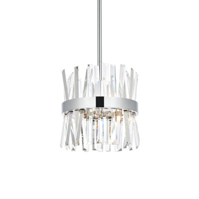 Athol 3-Light Metal Tiered Pendant with Crystal Accents