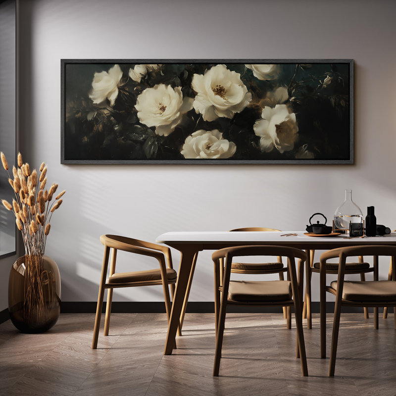 Art de pivoine noire verdâtre, photos murales rustiques modernes, impression numérique sur toile giclée sur toile
