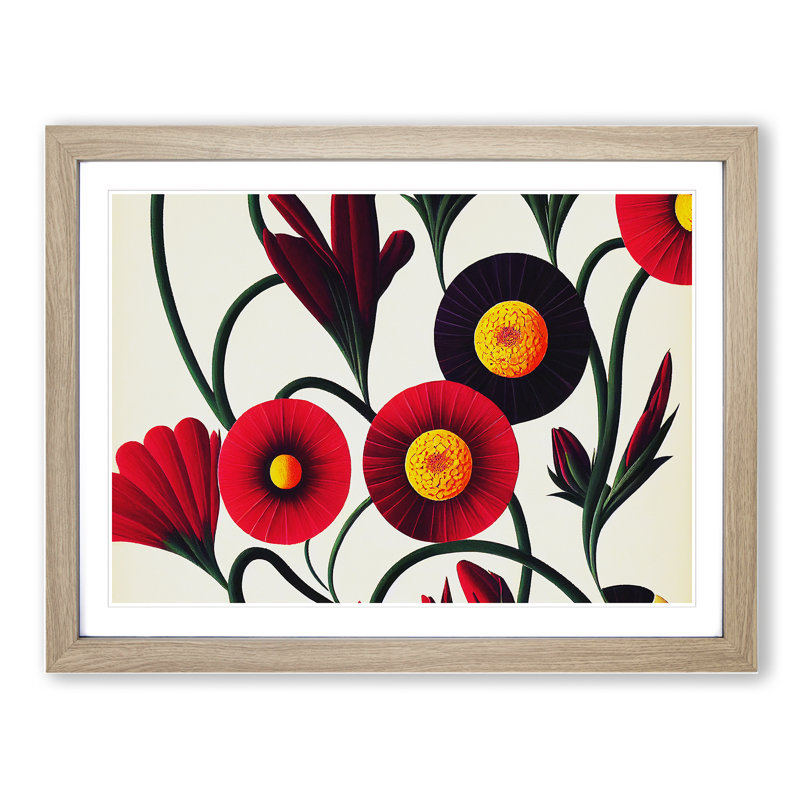 XH1022-7115X Precious Flowers - Single Picture Frame Print, 34cm H x 46cm W x 2cm D, Oak Framed