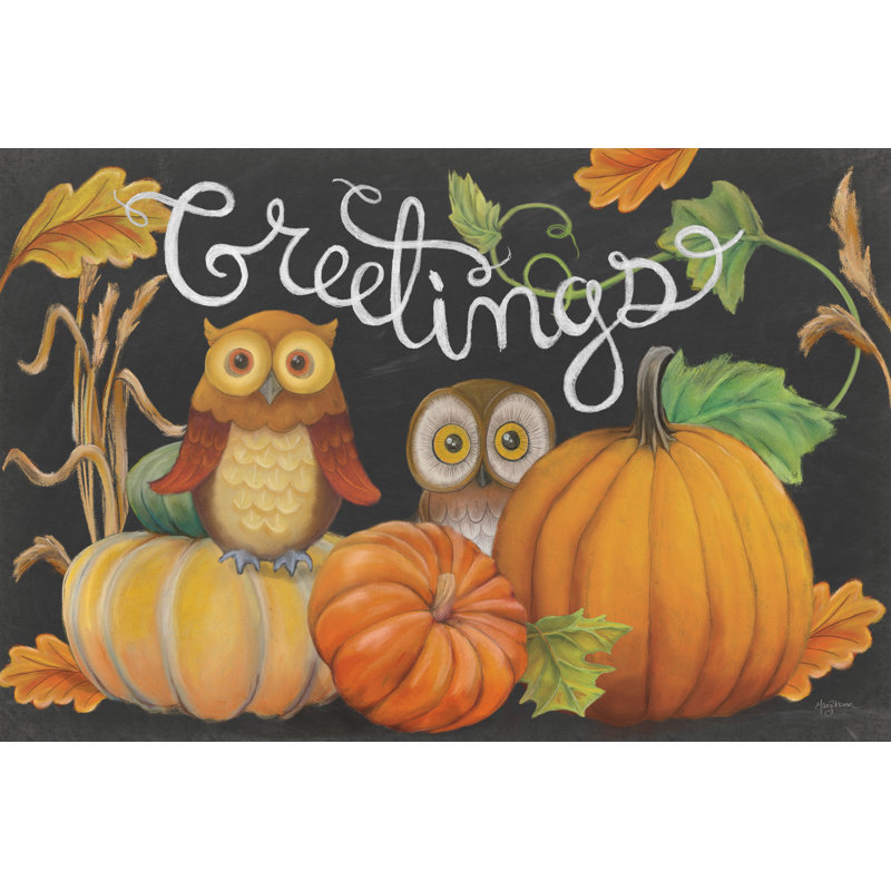 Harvest Owl I by Mary Urban - Wrapped Canvas Painting, 81cm H x 122cm W x 3.8cm D