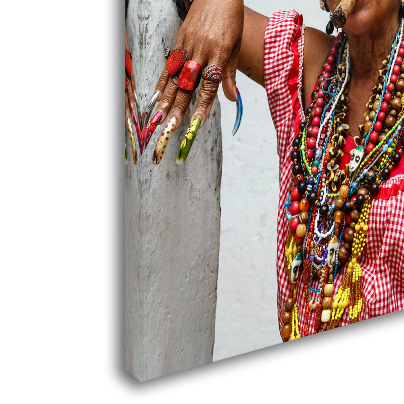 Colorful Older Woman Photography Canvas Art, 15" x 20"