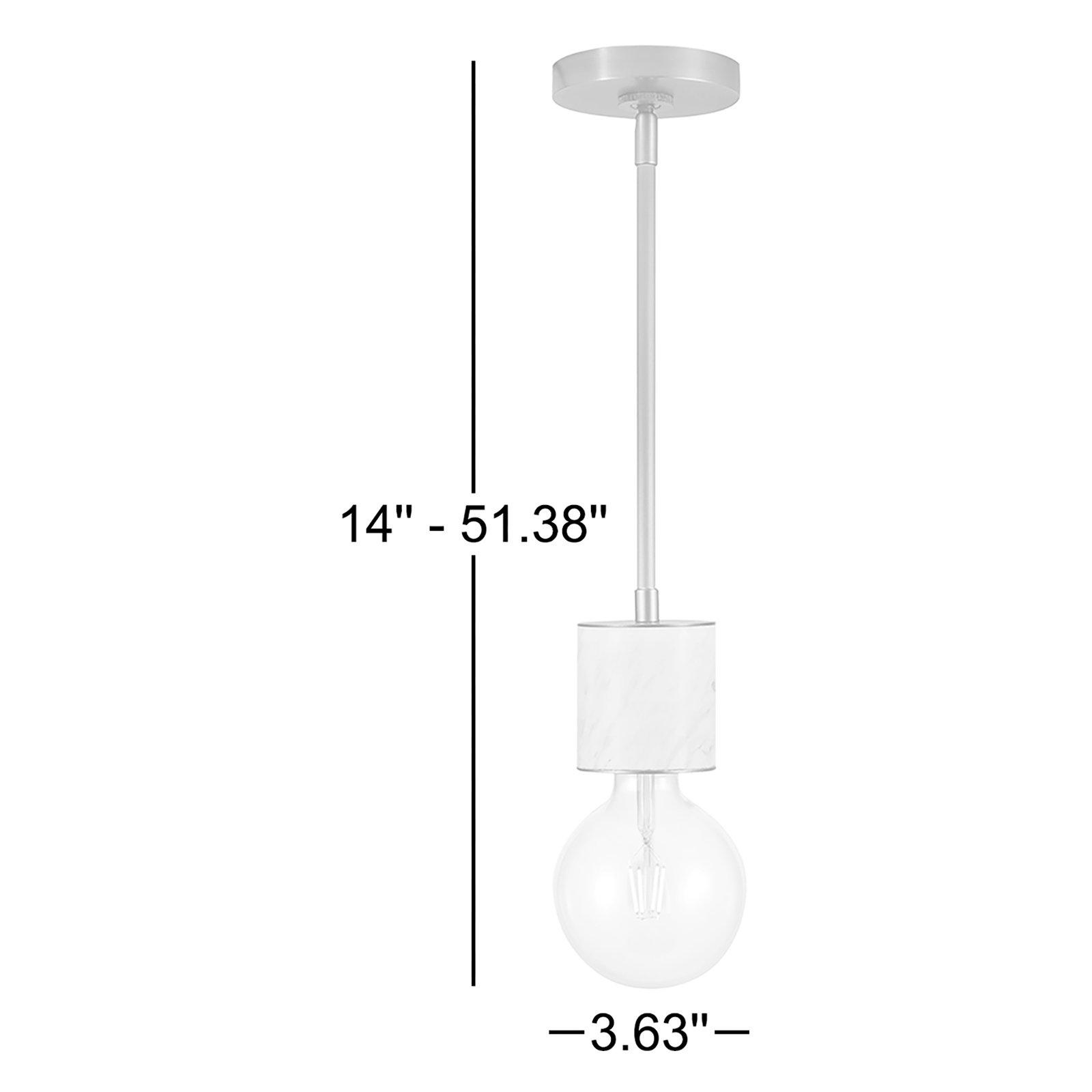 Single Light Pendant, Vintage Brass/White