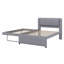 Lit plateforme tapissier avec lit gigogne-413692911