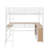 Full Size Metal Loft Bed With Shelves And Desk-1149733904