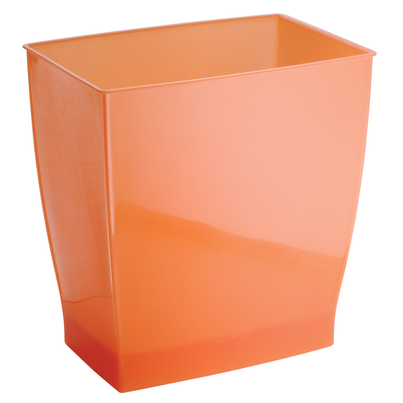 Tango Orange Rectangular Plastic Waste Basket