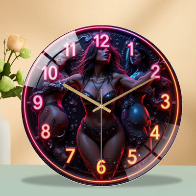 Stylish Digital Wall Clock for Home Decor Art - 12'' Modern Glass Wall Clock
