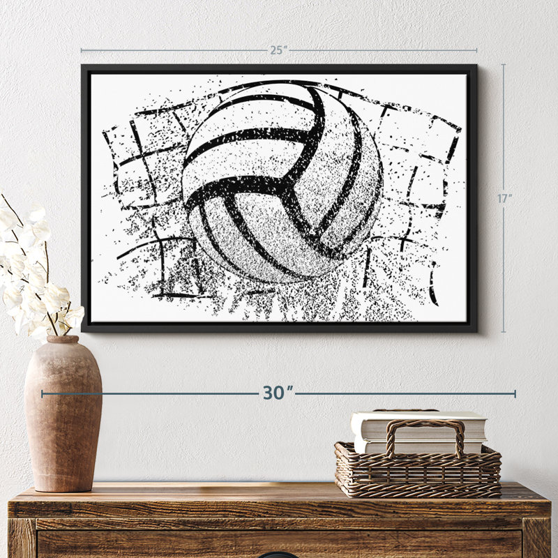 «Grunge Volleyball Canvas Print», 17" H x 25" W