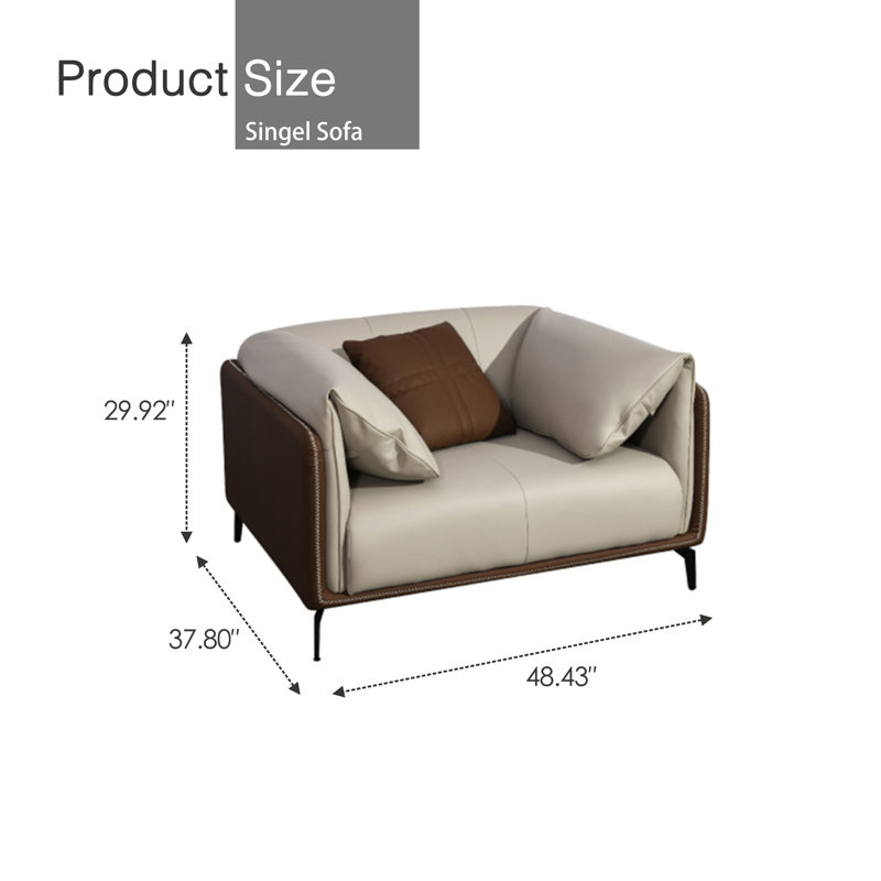 Kutchins 3-Piece Modern Faux Leather Sofa & Living Room Set