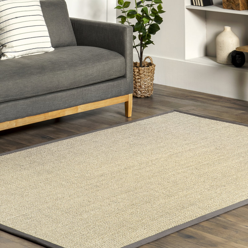 Tapis beige / gris en jute / sisal Alvardo, Rectangle 10 pi x 14 pi