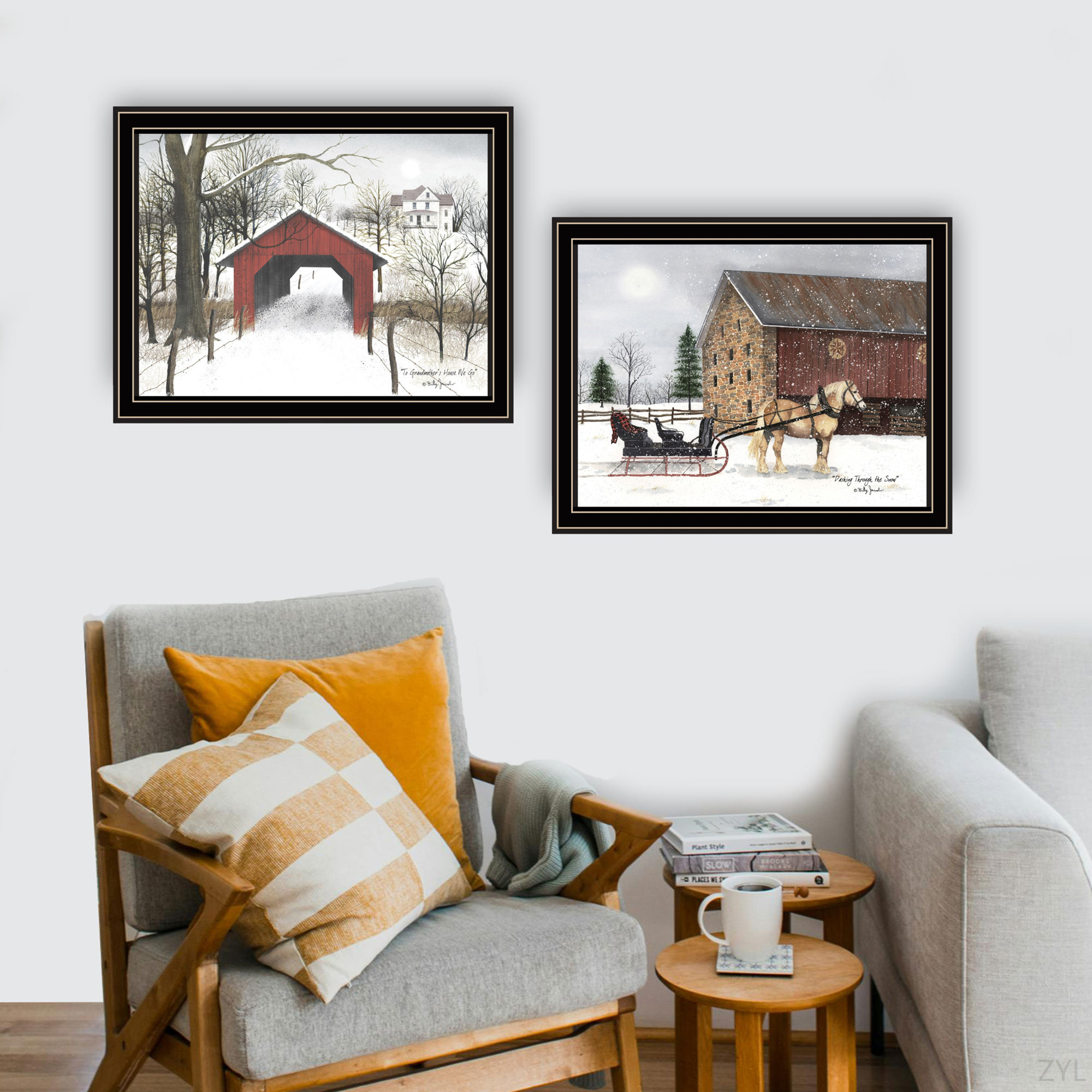 August Grove Trendy Decor 4U 2- Piece Vignette Sleigh Ride To Grandma's ...