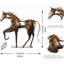 Statue de cheval en métal, sculpture artisanale moderne faite à la main, cadeau de décorations de statue en métal rustique pour bureau à domicile -1992780589
