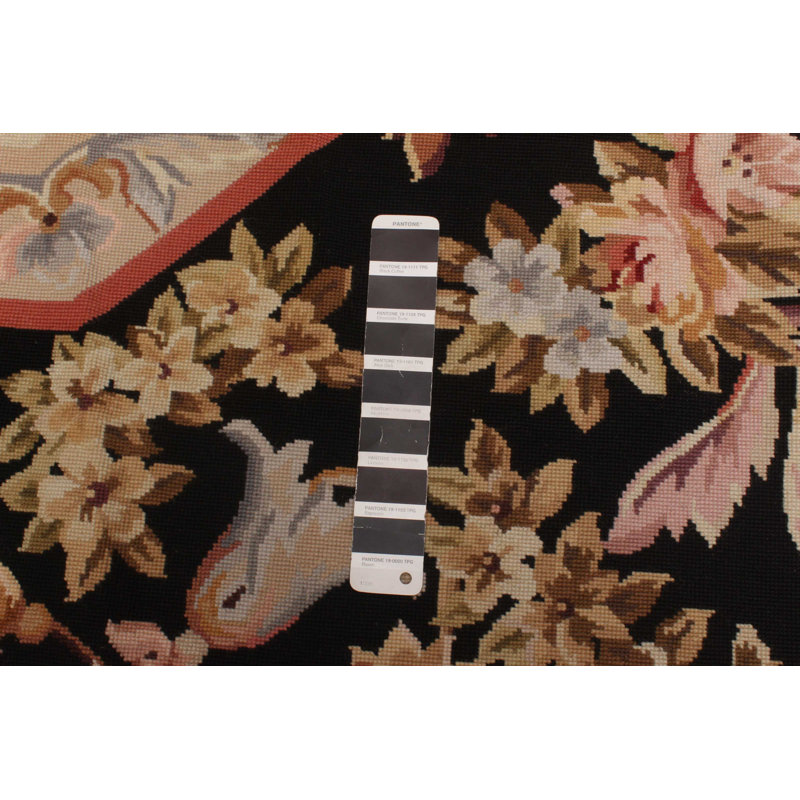 Tapisserie noire Dynasty Kilim 7 pi 6 po x 9 pi 6 po