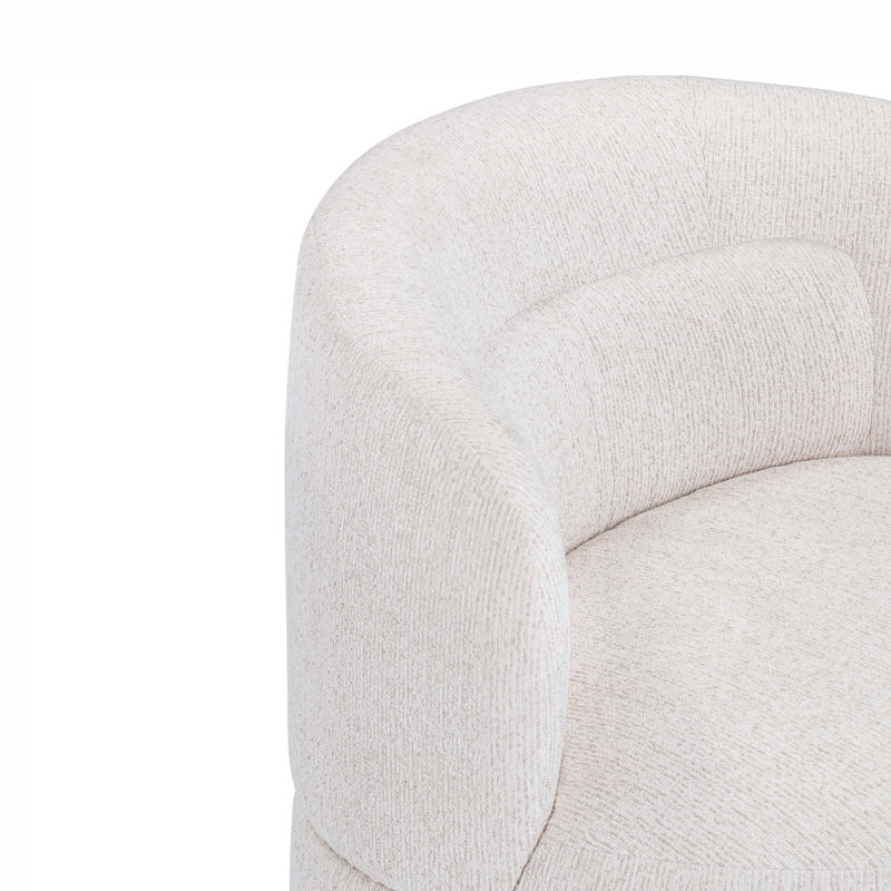 Massa Textured Beige Swivel Accent Chair, Mélange de polyester beige / coton