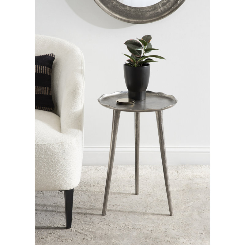 Avelines 22" Tall End Table, Silver