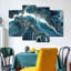 Abstract Blue Marble Multi Piece Canvas Print-93059918
