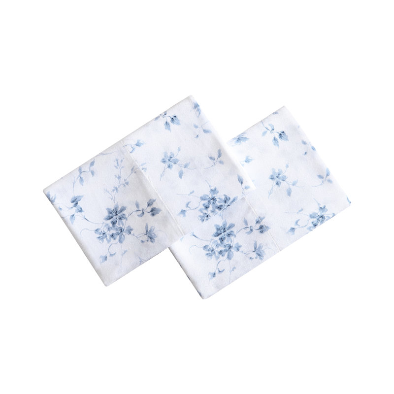 Laura Ashley Printed Cotton Sateen Pillowcase Set, Garden Muse Blue