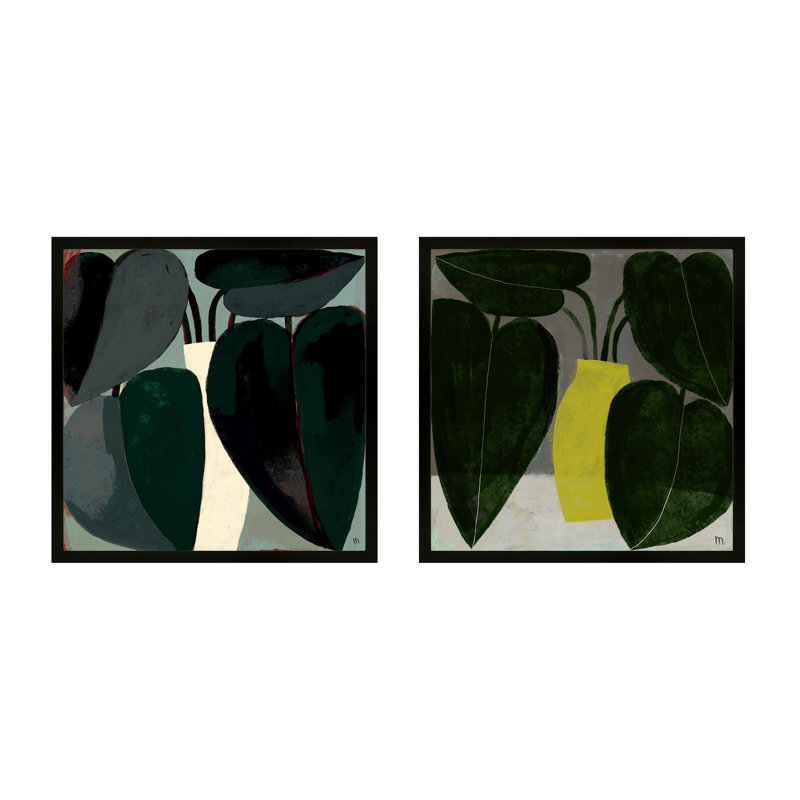 Plant Set Of 2 by Studiom, 30" H x 30" W, Black