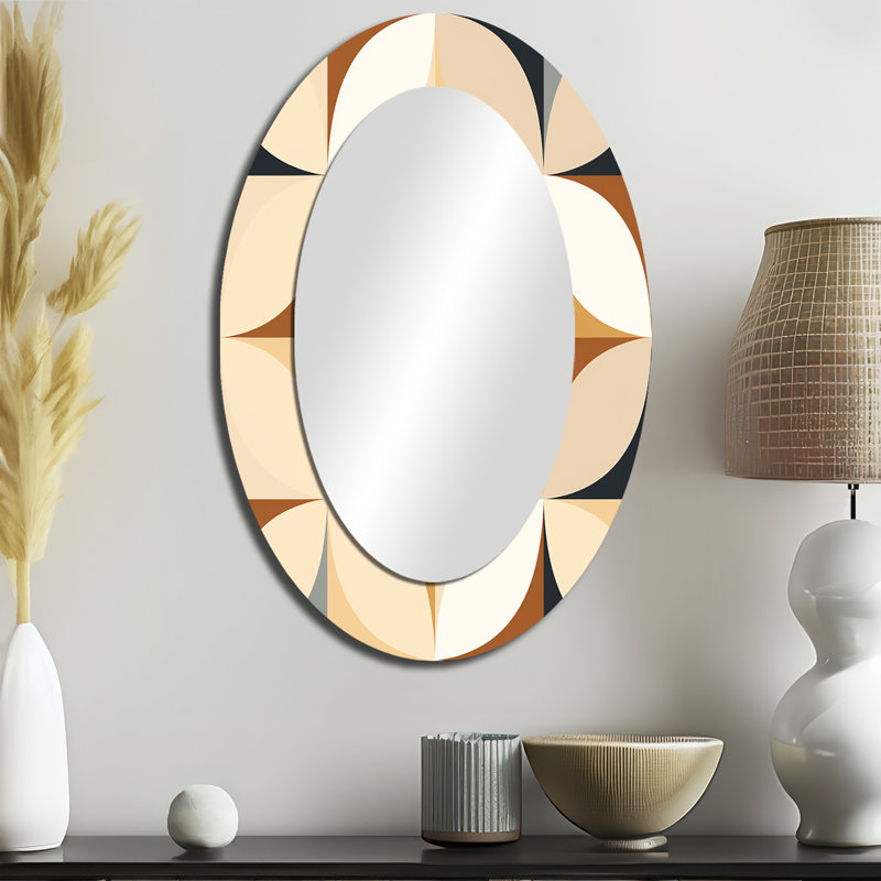 Geometric Harmony - Miroir mural ovale moderne, H 36 po x l 24 po