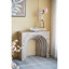Console arquée moderne 32,3 x 14,2 x 29,9 po, finition faux travertin beige | Idée cadeau