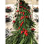 2 pièces de décoration de Noël 108 po avec bouts en plastique, vignes et baies rouges, pommes de pin pour