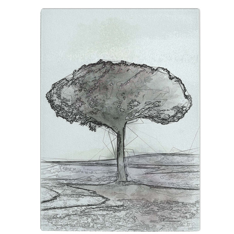 Tempered Glass Tree in Tuscany Italy in Abstract Chopping Board, 20 cm W x 28.5 cm L