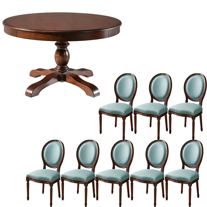 Ensemble de table de salle à manger en bois massif de style américain, H 30,3 po x L 54,3 po x l 54,3 po