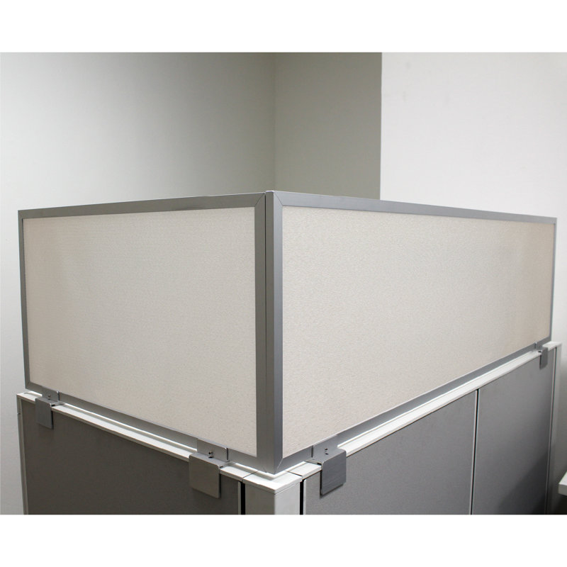 Acoustical Cubicle Mounted Privacy Panel with Small Bracket, 18" H x 72" W x 0.63" D, Natural, Aluminum