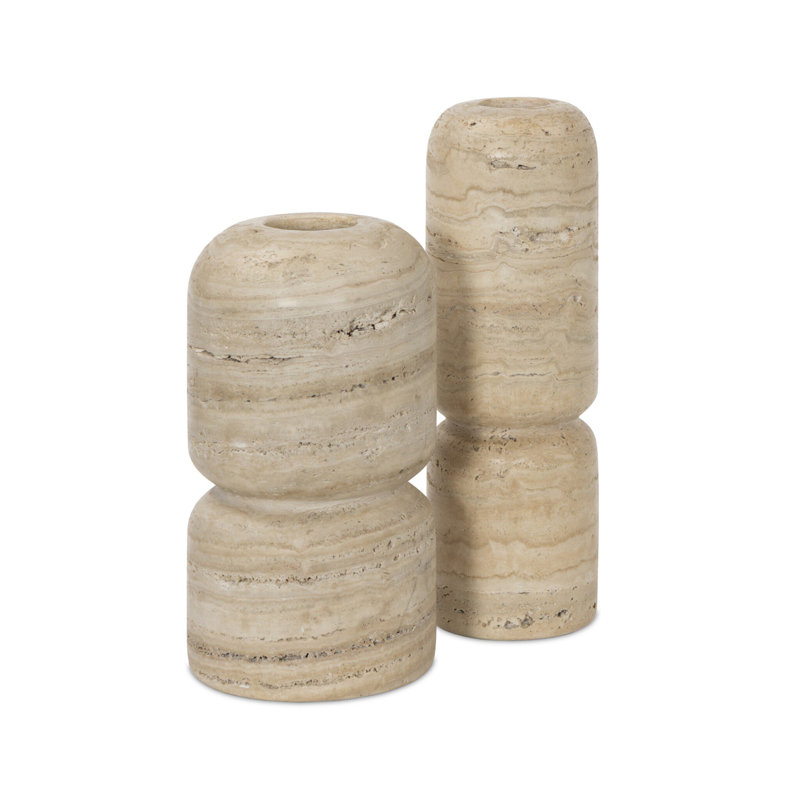 Haylen Vases-Light Travertine