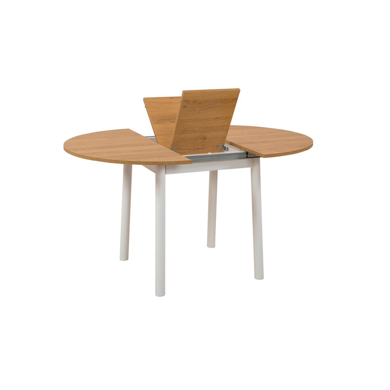 Table de salle à manger extensible D urgu, Beige, Blanc