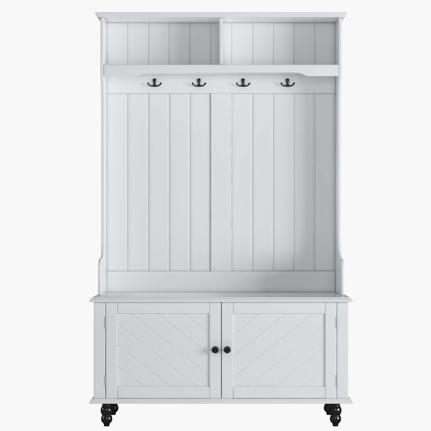 Alcott Hill Hall Tree with 4 Hooks , Coat Hanger, Entryway Bench