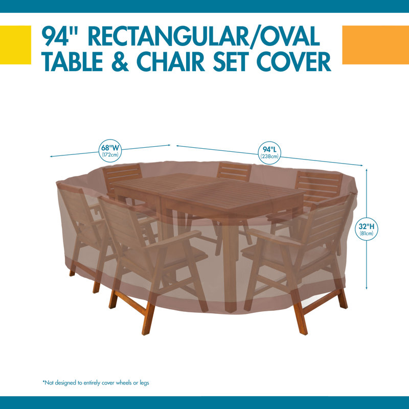 Waterproof Patio Furniture Cover for Outdoor Table and Chairs, 32" H x 94" W x 68" D, Mocha/Cappuccino