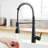 Black Kitchen Sink Faucet With Pull Out - Materials For Long-Term Use Single Handle Convenient-136753829