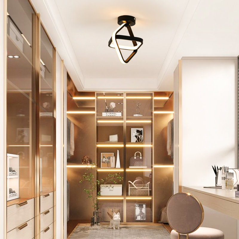 LED 20W Square Corridor Ceiling Lights Flush Mount Light, 3000, Black