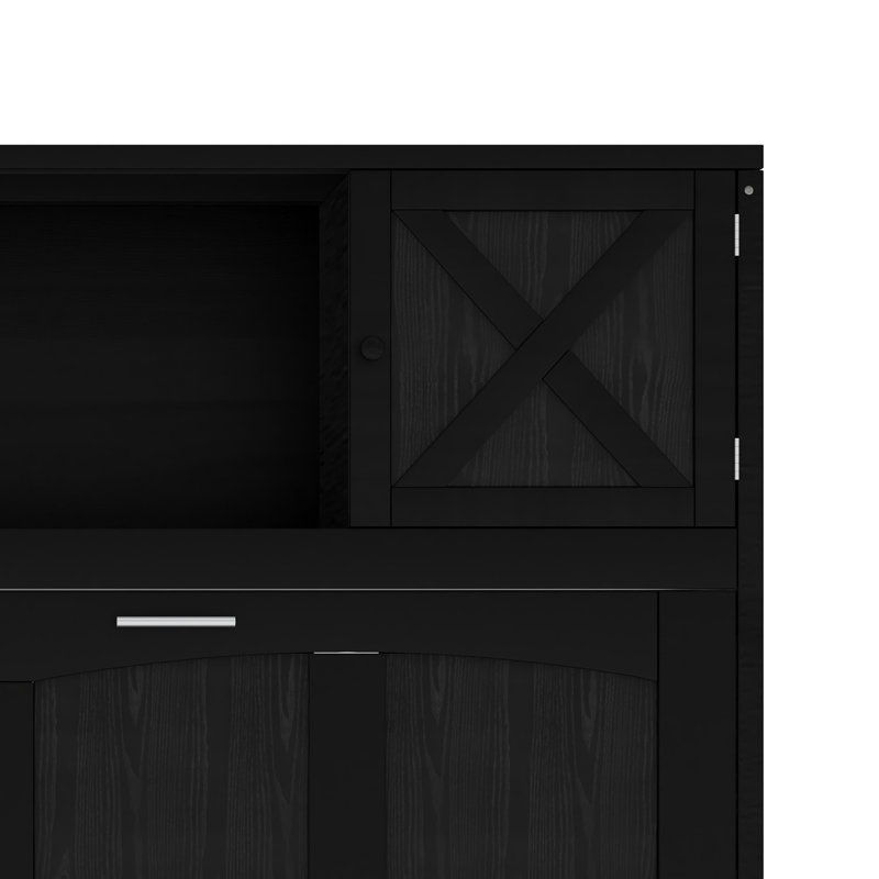 Lit escamotable peu encombrant avec armoires de rangement, Noir