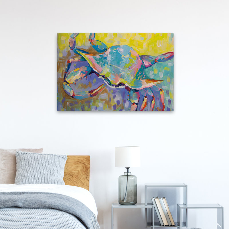 Crabby Boy Coastal Animal Blue Coastal Coral, H 36 po x l 24 po
