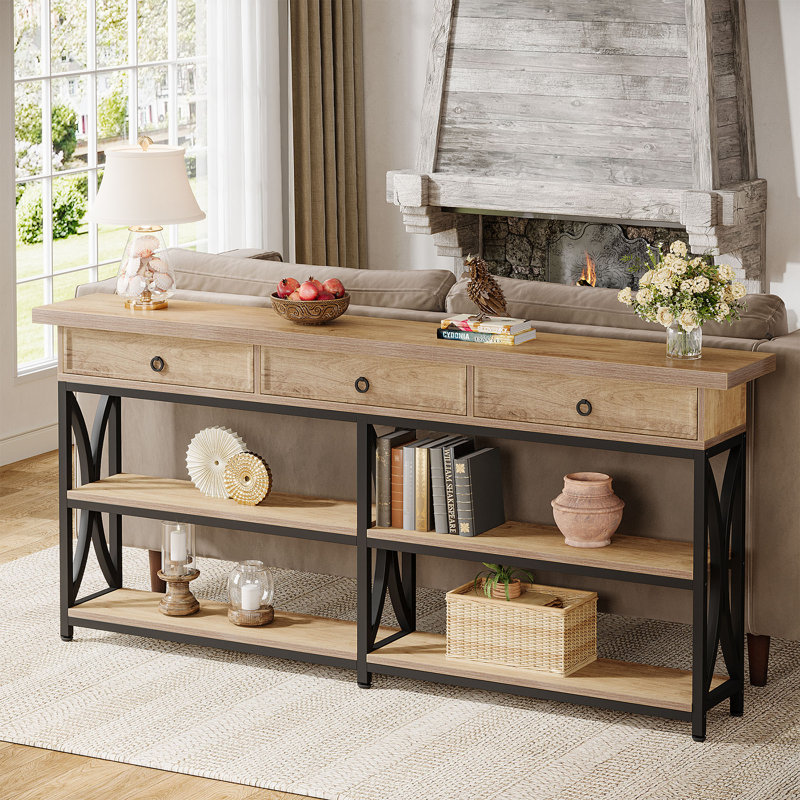  70.9" Extra Long Entryway Table With 3 Drawers