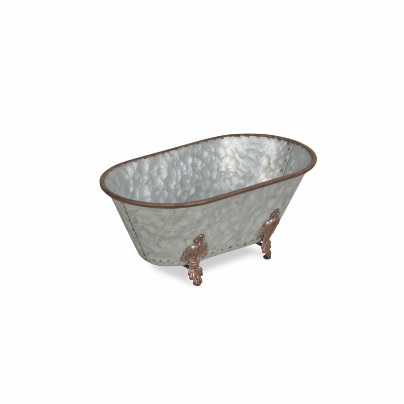 Sculpture de baignoire en métal galvanisé Swanner, H 5 po x l 12 po x P 6,5 po, Métal martelé