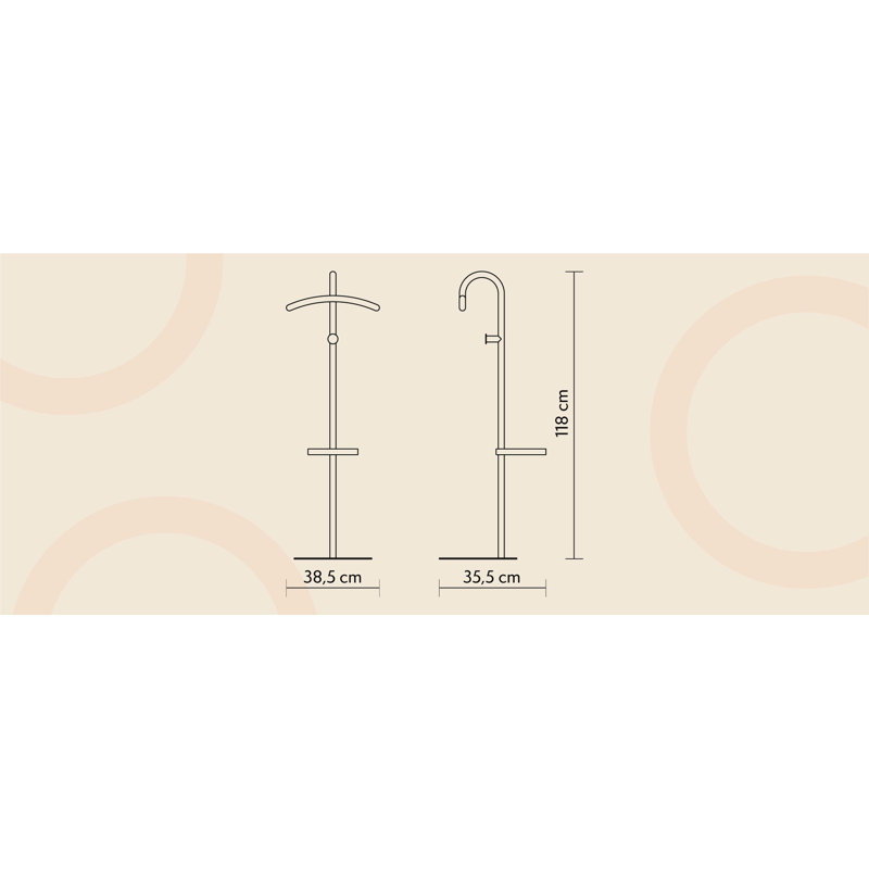 Buddy Metal Valet Stand – Modern Coat & Accessory Organizer, Orange