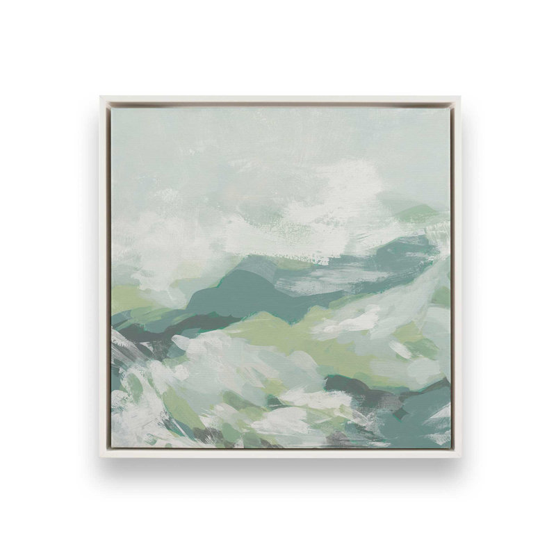 Verdant Rolling Waves II, reproduction sur toile dans un cadre, H 16,75 po x l 16,75 po, Blanc opaque