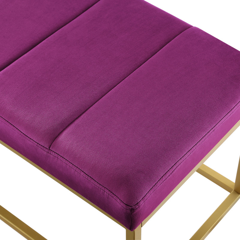 Banc d'entrée moderne capitonné en velours Emerald