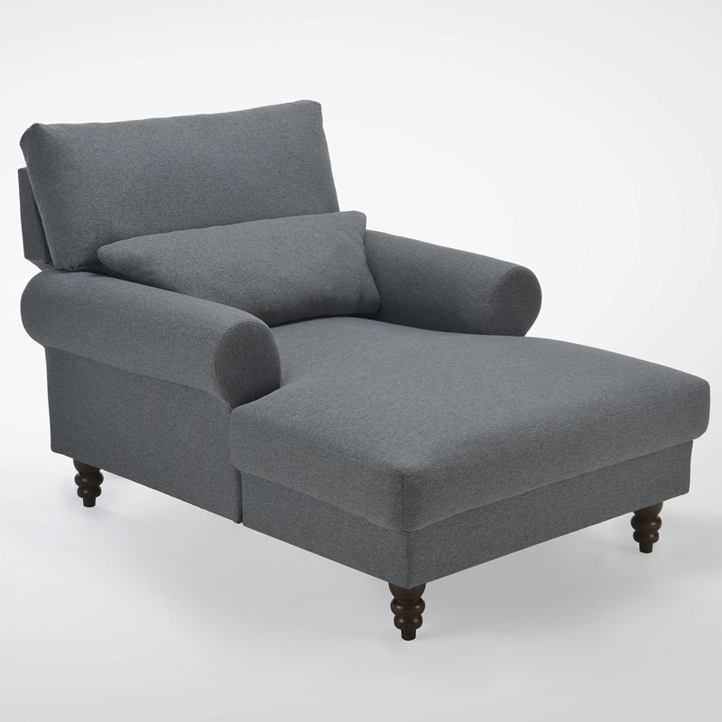 Chaise longue rembourrée avec dossier réglable, Gris foncé