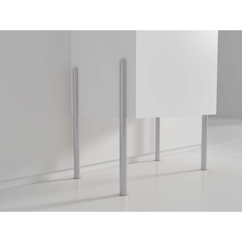 Meuble-lavabo simple 17 po Taft Avenue, Blanc, Chrome poli
