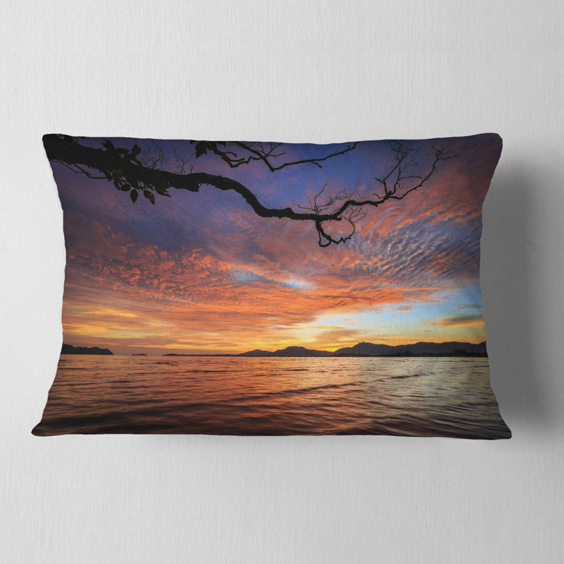 Coussin lombaire phuket magnifique coucher de soleil de mer dans un coussin lombaire