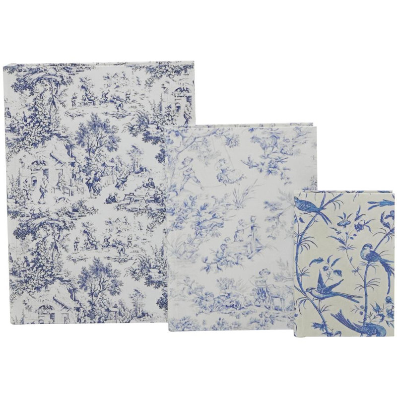 Boîte à livres traditionnelle 3 pièces Cortland, Bleu