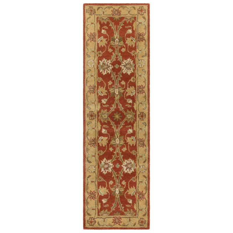 Dunbar Hand Tufted Wool/Cotton/Latex Oriental Rug in Gold/Rust, Runner 2'3" x 10'